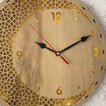 Intra απο ξύλο plywood 3mm-4mm πάχος Ρολόι τοίχου 3 μεγεθών , Led Lighted Δίασταση 30x20 cm INTRAFABR-39111459 - Image 4