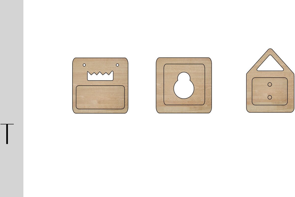 Intra απο ξύλο plywood 3mm-4mm πάχος Κρεμαστό υλικό 3 στυλ Δίασταση 30x20 cm INTRAFABR-10436565 - Image 1