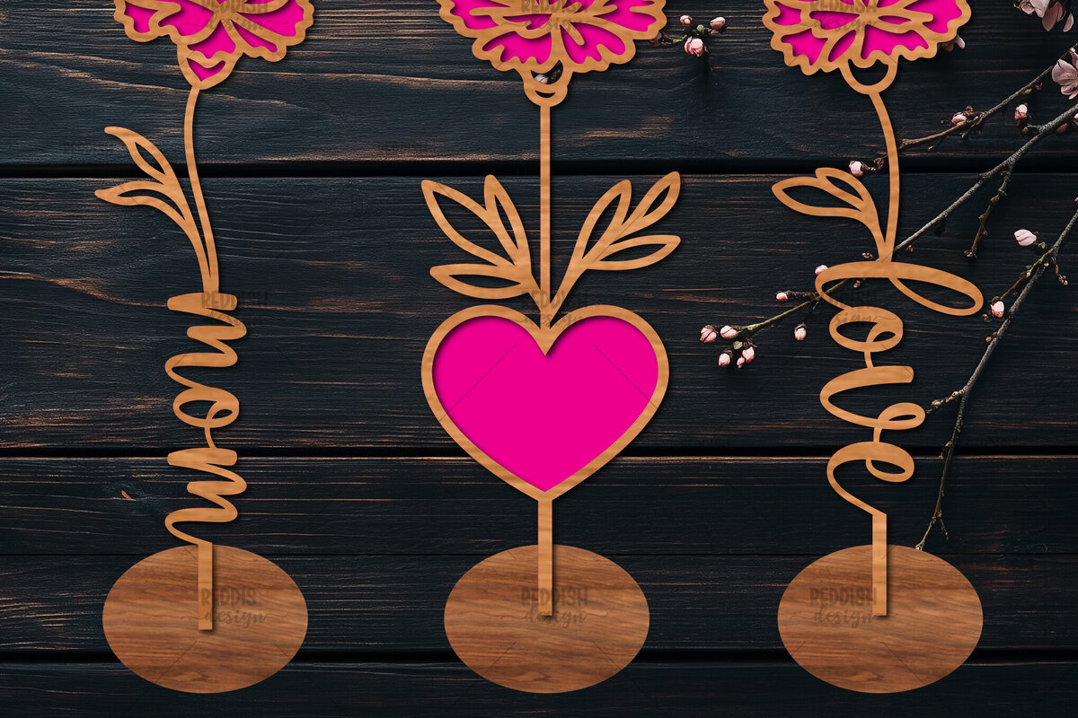 Intra απο ξύλο plywood 3mm-4mm πάχος 3 Ξύλινη βάση κοπής λουλουδιών με λέιζερ Δίασταση 15x15 cm INTRAFABR-114067130