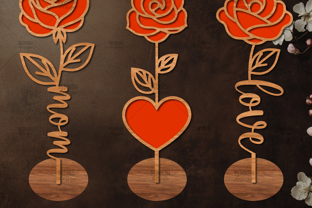 Intra απο ξύλο plywood 3mm-4mm πάχος 3 Ξύλινη βάση κοπής λουλουδιών με λέιζερ Δίασταση 15x15 cm INTRAFABR-114067169