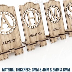 Intra απο ξύλο plywood 3mm-4mm πάχος κοπής με λέιζερ 30 Letter Phone Holder Δίασταση 3x6 cm INTRAFABR-119476764