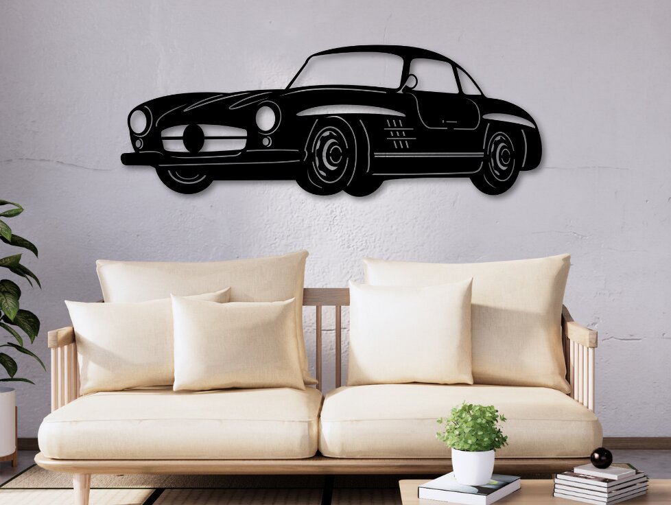 Intra απο ξύλο plywood 3mm-4mm πάχος 300SL σιλουέτα, διάνυσμα διακόσμηση τοίχου αυτοκινήτου Δίασταση 15x15 cm INTRAFABR-109684906