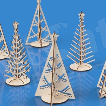Intra απο ξύλο plywood 3mm-4mm πάχος 36 Επιτραπέζια δέντρα. Χριστουγεννιάτικη διακόσμηση σπιτιού Δίασταση 15x15 cm INTRAFABR-119110245 - Image 1