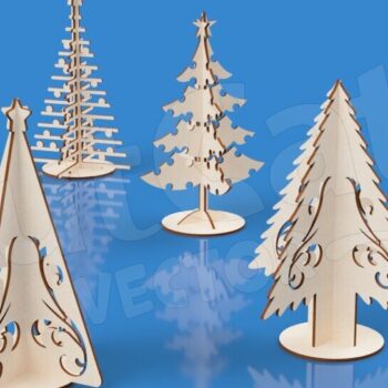 Intra απο ξύλο plywood 3mm-4mm πάχος 36 Επιτραπέζια δέντρα. Χριστουγεννιάτικη διακόσμηση σπιτιού Δίασταση 15x15 cm INTRAFABR-119110245 - Image 3