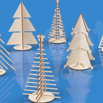 Intra απο ξύλο plywood 3mm-4mm πάχος 36 Επιτραπέζια δέντρα. Χριστουγεννιάτικη διακόσμηση σπιτιού Δίασταση 15x15 cm INTRAFABR-119110245 - Image 5