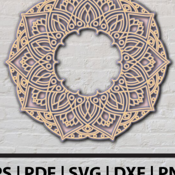 Intra απο ξύλο plywood 3mm-4mm πάχος 3D Abstract Mandala Layered Δίασταση 30x30 cm INTRAFABR-24589835 - Image 1