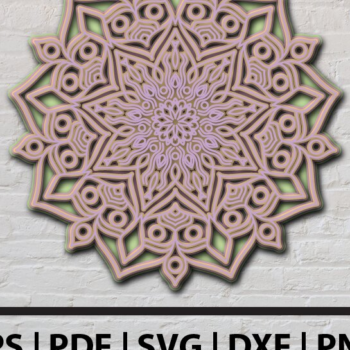 Intra απο ξύλο plywood 3mm-4mm πάχος 3D Abstract Mandala Layered Δίασταση 30x30 cm INTRAFABR-24590305 - Image 1