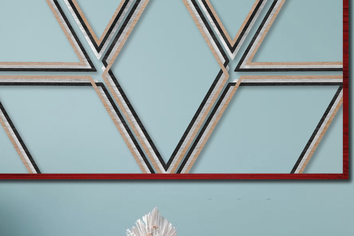 Intra απο ξύλο plywood 3mm-4mm πάχος 3D αφηρημένη διακόσμηση τοίχων πολυεπίπεδη Δίασταση 15x15 cm INTRAFABR-25161518