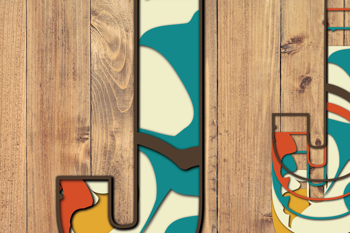 Intra απο ξύλο plywood 3mm-4mm πάχος 3D Alphabet Paper Cut J Δίασταση 1200x1200 cm INTRAFABR-57381019