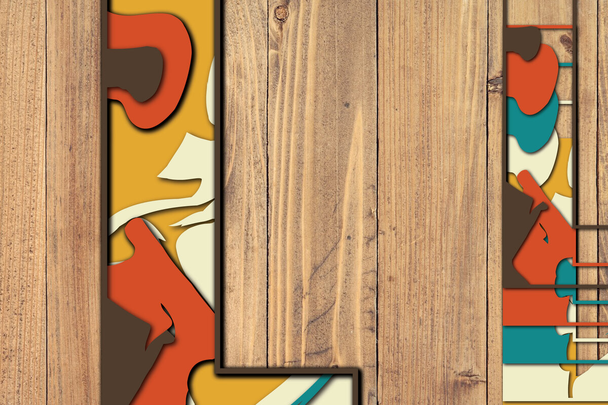 Intra απο ξύλο plywood 3mm-4mm πάχος 3D Alphabet Paper Cut L Δίασταση 1200x1200 cm INTRAFABR-57381009