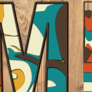 Intra απο ξύλο plywood 3mm-4mm πάχος Τρισδιάστατη κοπή χαρτιού αλφαβήτου M Δίασταση 1200x1200 cm INTRAFABR-57381006