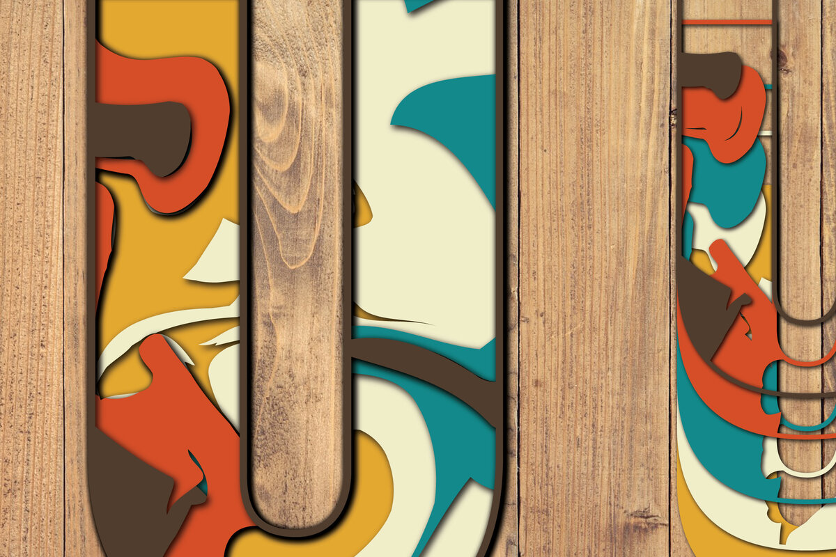 Intra απο ξύλο plywood 3mm-4mm πάχος 3D Alphabet Paper Cut U Δίασταση 1200x1200 cm INTRAFABR-57432888