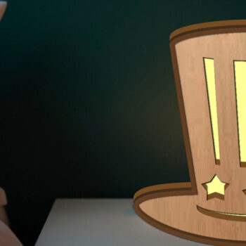 Intra απο ξύλο plywood 3mm-4mm πάχος 3D America Night Light Box, America Led Δίασταση 30x20 cm INTRAFABR-122254977 - Image 1