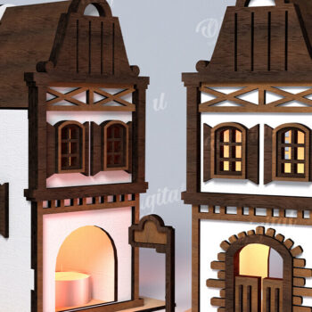 Intra απο ξύλο plywood 3mm-4mm πάχος 3D Amsterdam Houses Δίασταση 30x20 cm INTRAFABR-114874298 - Image 2