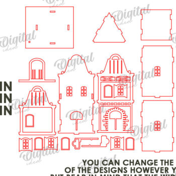 Intra απο ξύλο plywood 3mm-4mm πάχος 3D Amsterdam Houses Δίασταση 30x20 cm INTRAFABR-114874298 - Image 3