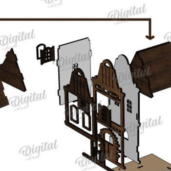 Intra απο ξύλο plywood 3mm-4mm πάχος 3D Amsterdam Houses Δίασταση 30x20 cm INTRAFABR-114874298 - Image 4