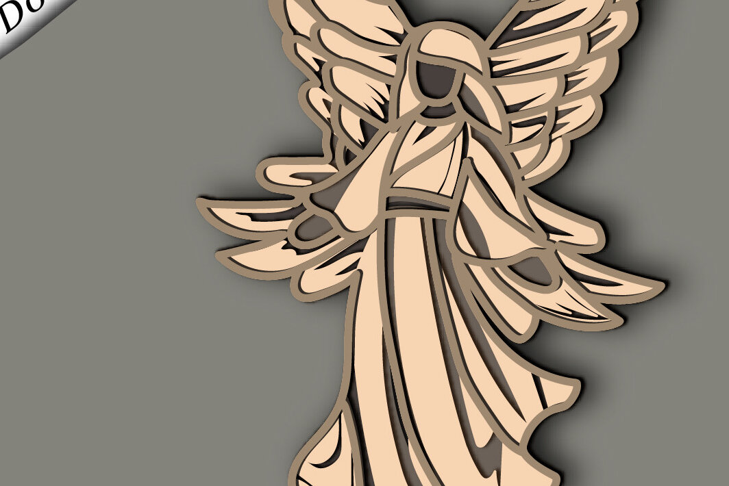 Intra απο ξύλο plywood 3mm-4mm πάχος 3d Angel Multilayer / Δίασταση 30x20 cm INTRAFABR-64564490