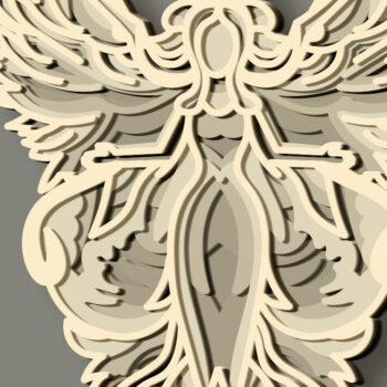 Intra απο ξύλο plywood 3mm-4mm πάχος 3d Angel Multilayer / Δίασταση 30x20 cm INTRAFABR-71040634 - Image 4