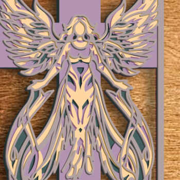 Intra απο ξύλο plywood 3mm-4mm πάχος 3d Angel Multilayer //Paper Δίασταση 30x20 cm INTRAFABR-76545572 - Image 1