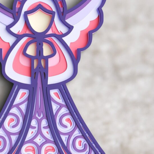 Intra απο ξύλο plywood 3mm-4mm πάχος 3D Angel 7 Layer Christmas Δίασταση 30×30 cm INTRAFABR-77143333