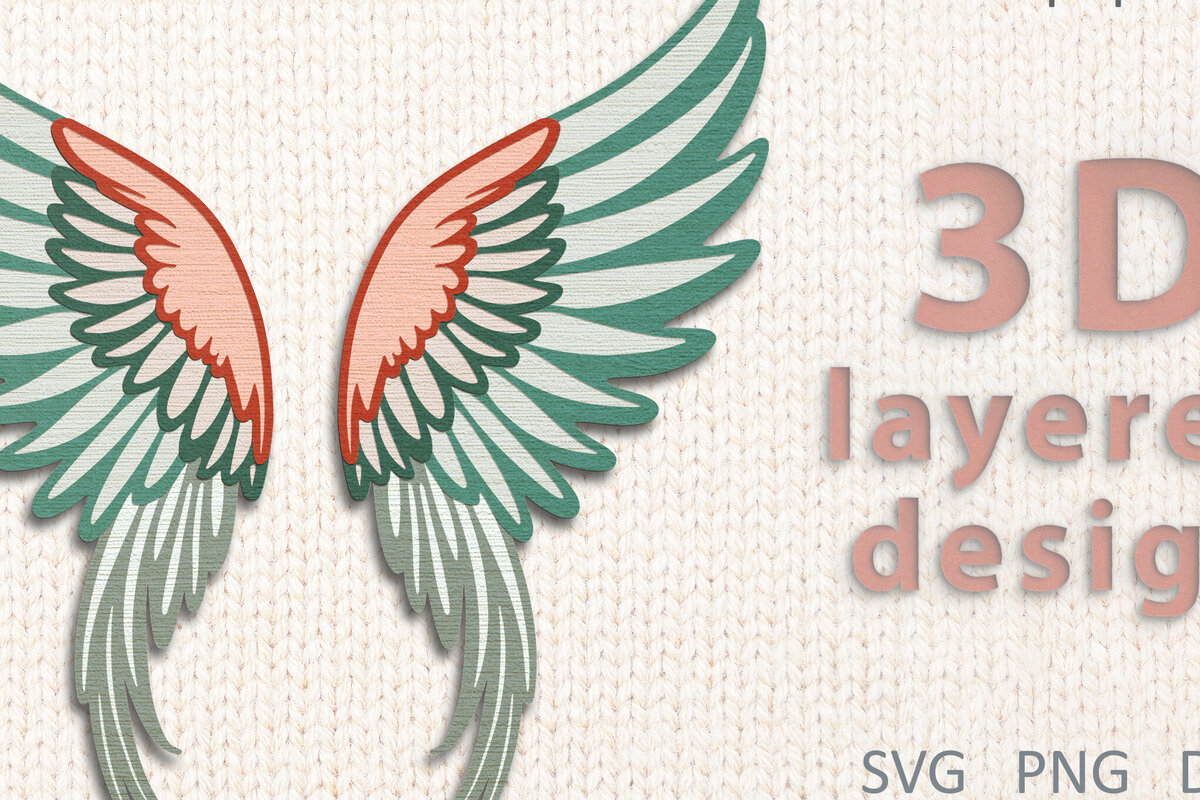 Intra απο ξύλο plywood 3mm-4mm πάχος Κοπή χαρτιού με λέιζερ 3d Angel Wings Δίασταση 7x7 cm INTRAFABR-115250065