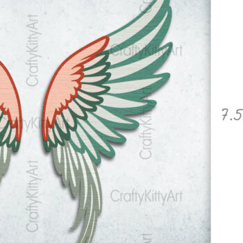 Intra απο ξύλο plywood 3mm-4mm πάχος Κοπή χαρτιού με λέιζερ 3d Angel Wings Δίασταση 7x7 cm INTRAFABR-115250065 - Image 2