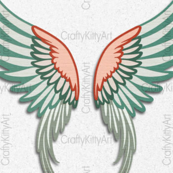 Intra απο ξύλο plywood 3mm-4mm πάχος Κοπή χαρτιού με λέιζερ 3d Angel Wings Δίασταση 7x7 cm INTRAFABR-115250065 - Image 4