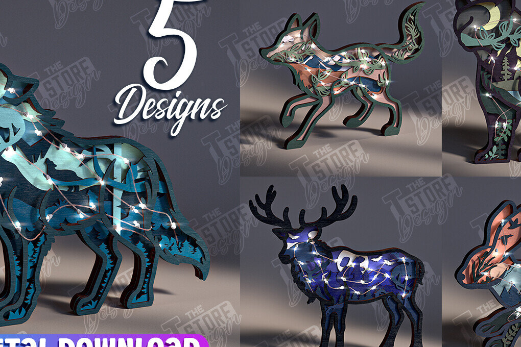 Intra απο ξύλο plywood 3mm-4mm πάχος φωτός 3D Animals Wooden Carving Δίασταση 15x15 cm INTRAFABR-104131692 - Image 1