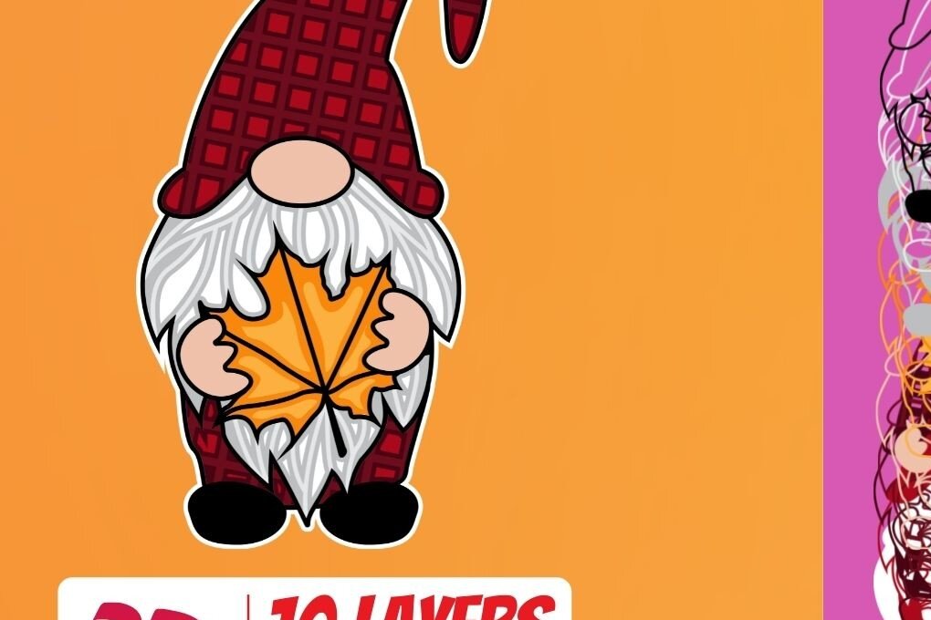 Intra απο ξύλο plywood 3mm-4mm πάχος 3D Autumn Gnomes Δίασταση 30x20 cm INTRAFABR-17651468 - Image 2