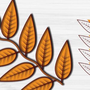 Intra απο ξύλο plywood 3mm-4mm πάχος Τρισδιάστατο με κομμένα φύλλα φθινοπώρου Δίασταση 1200x1200 cm INTRAFABR-30785947