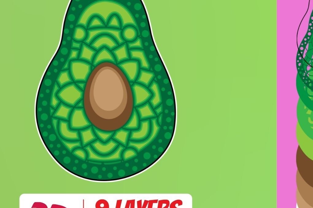 Intra απο ξύλο plywood 3mm-4mm πάχος 3D Avocado Cut Δίασταση 30x20 cm INTRAFABR-17887684 - Image 1