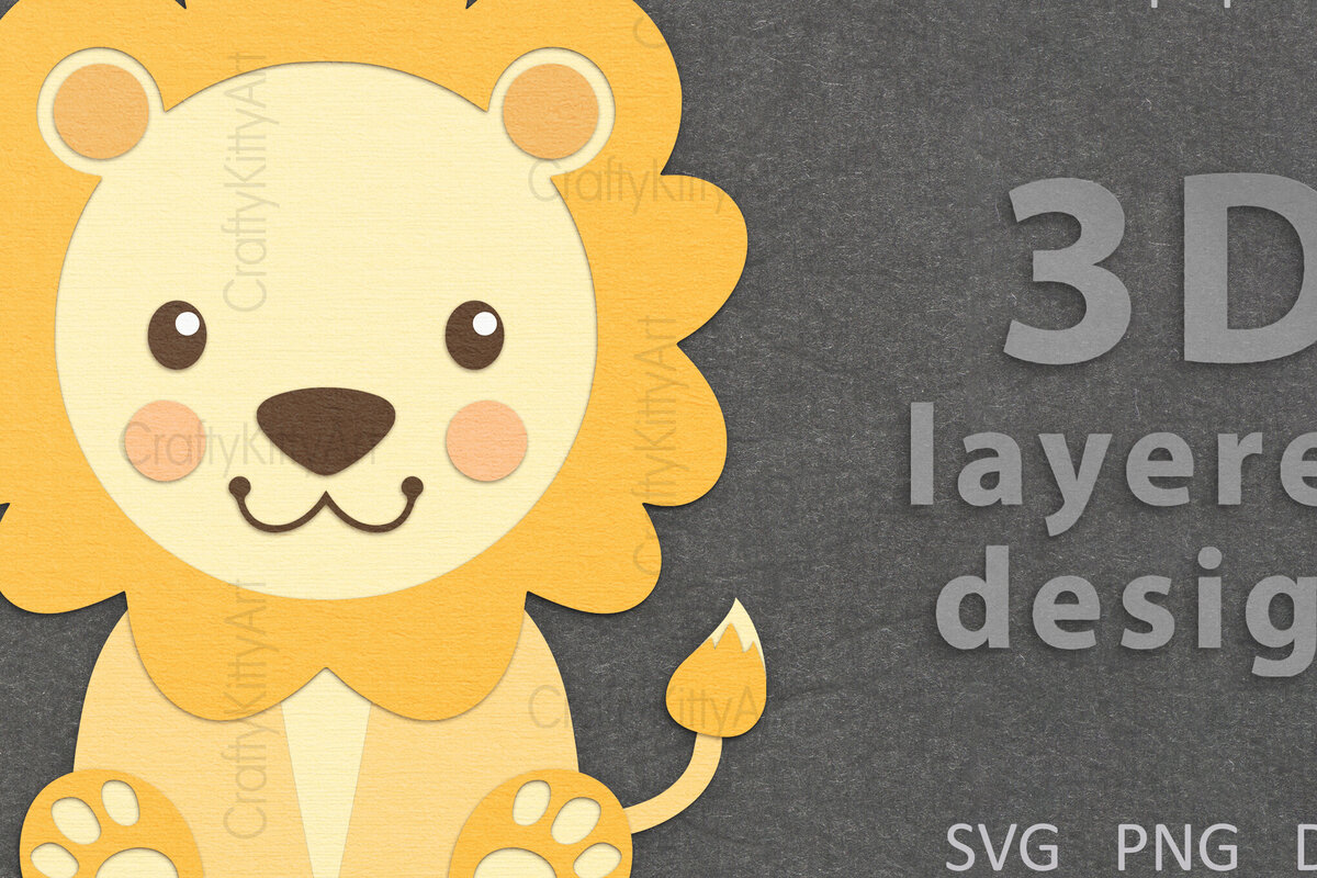 Intra απο ξύλο plywood 3mm-4mm πάχος Τρισδιάστατη κοπή χαρτιού με στρώματα Baby Lion Δίασταση 7x7 cm INTRAFABR-121268086