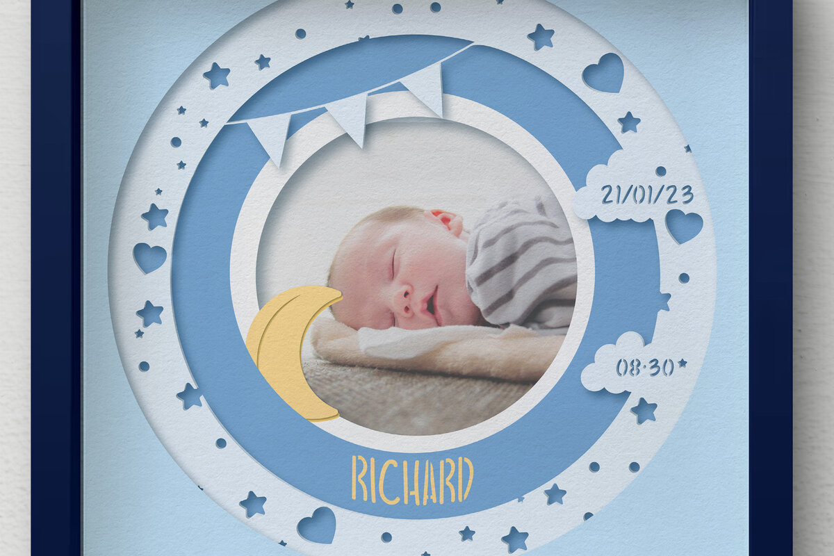 Intra απο ξύλο plywood 3mm-4mm πάχος 3D Baby Photo Frame Shadow Box Δίασταση 30x30 cm INTRAFABR-75623218