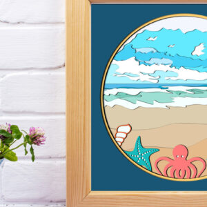 Intra απο ξύλο plywood 3mm-4mm πάχος 3D Beach Δίασταση 40x40 cm INTRAFABR-75529677