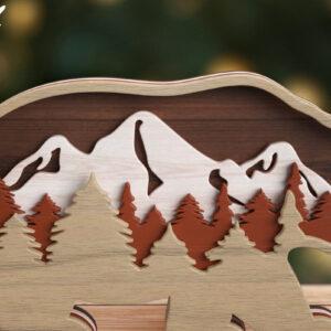 Intra απο ξύλο plywood 3mm-4mm πάχος 3D Bear Layered Animal Δίασταση 15x15 cm INTRAFABR-57271373