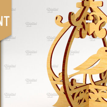 Intra απο ξύλο plywood 3mm-4mm πάχος Τρισδιάστατο στολίδι για κλουβί πουλιών Δίασταση 8x8 cm INTRAFABR-84588924 - Image 1