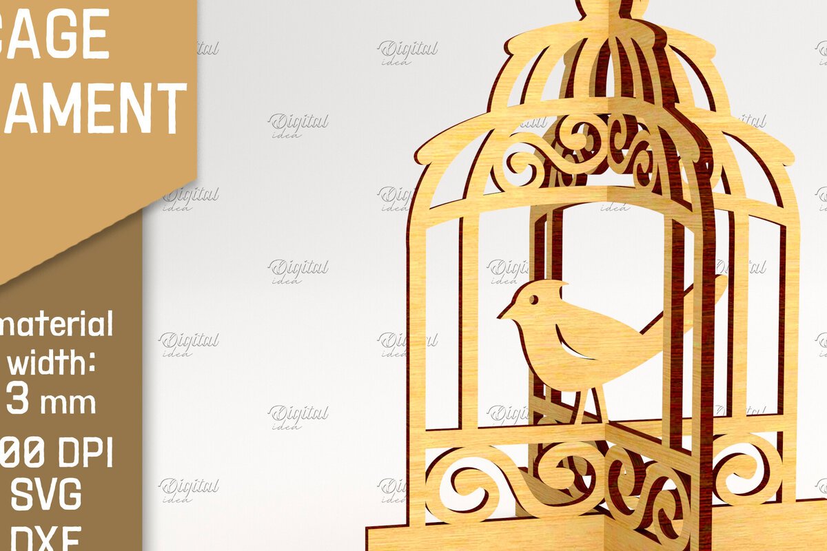 Intra απο ξύλο plywood 3mm-4mm πάχος Τρισδιάστατο στολίδι για κλουβί πουλιών Δίασταση 8x8 cm INTRAFABR-84588957