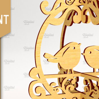 Intra απο ξύλο plywood 3mm-4mm πάχος Τρισδιάστατο στολίδι για κλουβί πουλιών Δίασταση 8x8 cm INTRAFABR-84589012 - Image 1