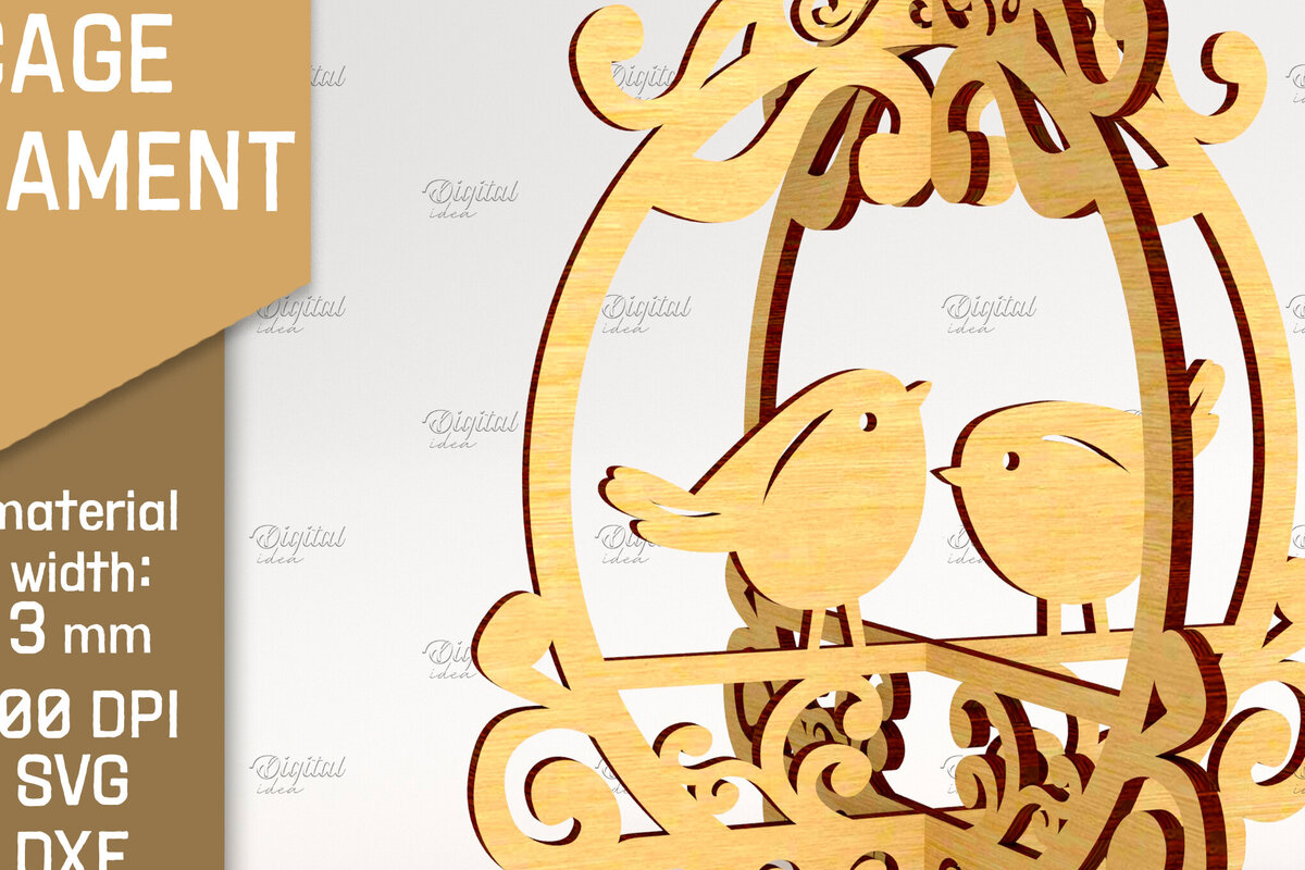 Intra απο ξύλο plywood 3mm-4mm πάχος Τρισδιάστατο στολίδι για κλουβί πουλιών Δίασταση 8x8 cm INTRAFABR-84589012 - Image 1