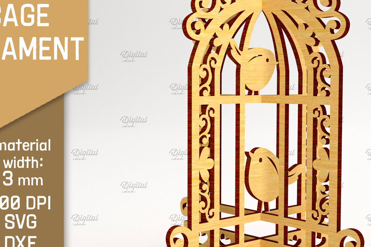 Intra απο ξύλο plywood 3mm-4mm πάχος Τρισδιάστατο στολίδι για κλουβί πουλιών Δίασταση 8x8 cm INTRAFABR-84589051