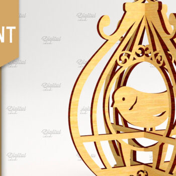 Intra απο ξύλο plywood 3mm-4mm πάχος Τρισδιάστατο στολίδι για κλουβί πουλιών Δίασταση 8x8 cm INTRAFABR-84589089 - Image 1