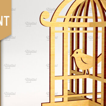 Intra απο ξύλο plywood 3mm-4mm πάχος Τρισδιάστατο στολίδι για κλουβί πουλιών Δίασταση 8x8 cm INTRAFABR-84588846 - Image 1