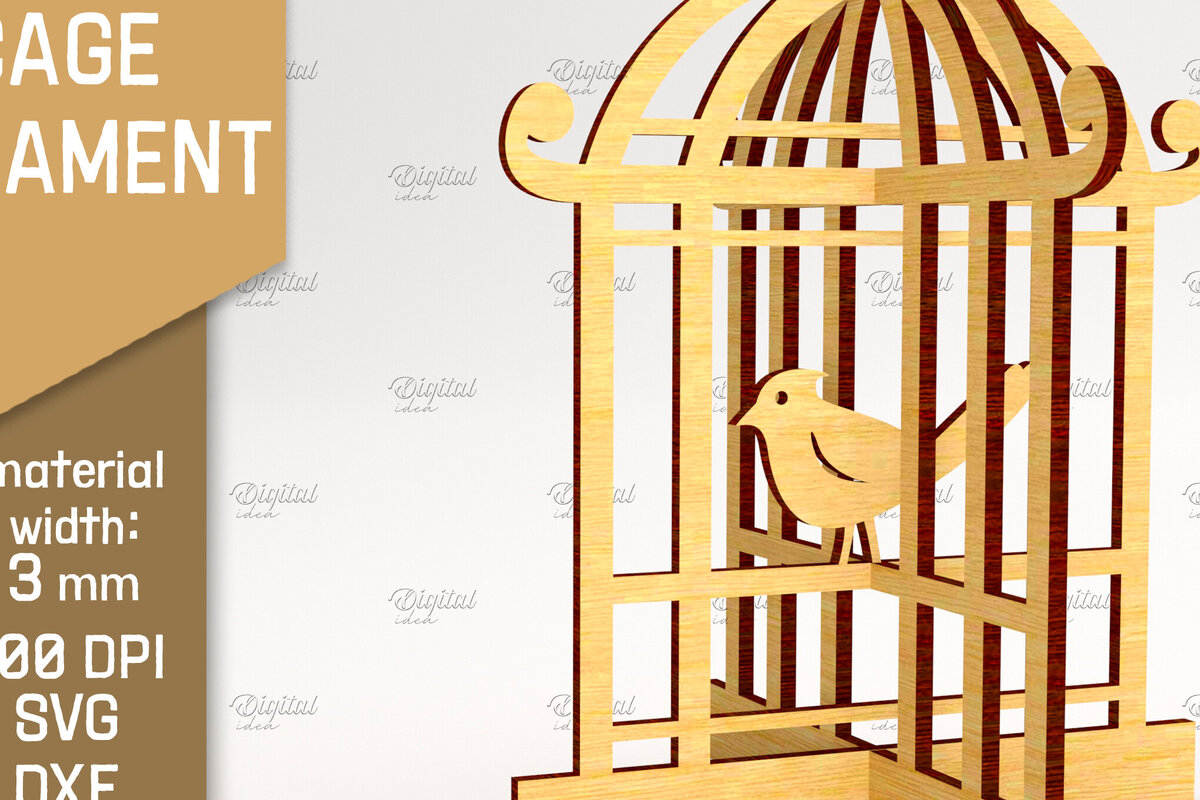 Intra απο ξύλο plywood 3mm-4mm πάχος Τρισδιάστατο στολίδι για κλουβί πουλιών Δίασταση 8x8 cm INTRAFABR-84588846