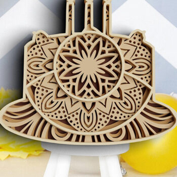 Intra απο ξύλο plywood 3mm-4mm πάχος 3D γενεθλίων Δίασταση 30x30 cm INTRAFABR-101186225 - Image 2