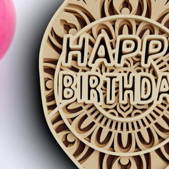 Intra απο ξύλο plywood 3mm-4mm πάχος 3D γενεθλίων Δίασταση 30x30 cm INTRAFABR-101186225 - Image 5