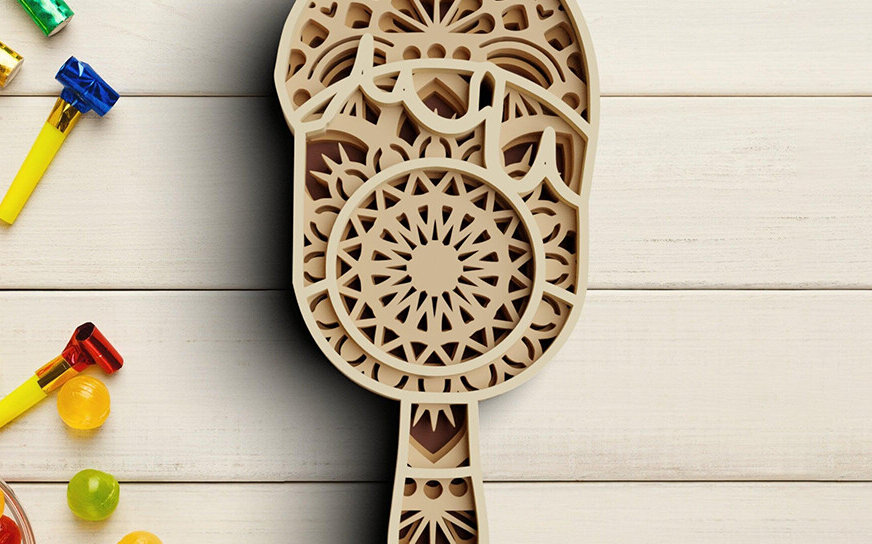 Intra απο ξύλο plywood 3mm-4mm πάχος 3D Birthday Topper Δίασταση 30x30 cm INTRAFABR-77074365 - Image 4