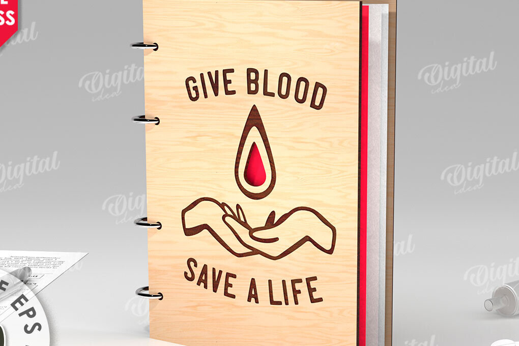 Intra απο ξύλο plywood 3mm-4mm πάχος Τρισδιάστατο σημειωματάριο αιμοδοσίας Δίασταση 30x20 cm INTRAFABR-112212618