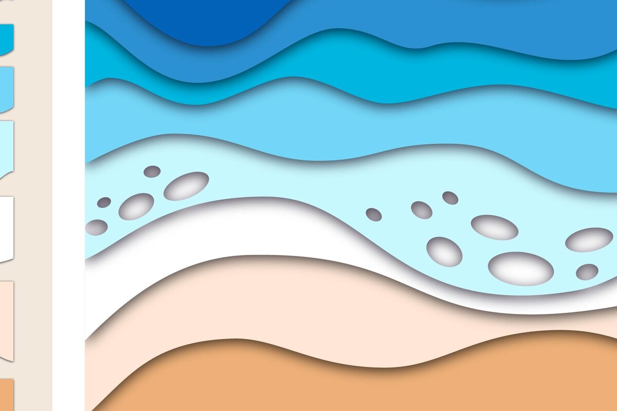 Intra απο ξύλο plywood 3mm-4mm πάχος 3D Blue Ocean Depths Multi Color Layers Δίασταση 15x15 cm INTRAFABR-15071071