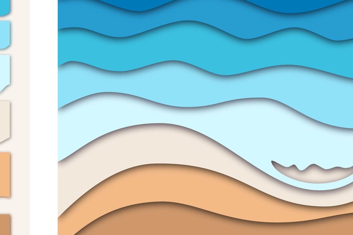 Intra απο ξύλο plywood 3mm-4mm πάχος 3D Blue Ocean Depths Multi Color Layers Δίασταση 15x15 cm INTRAFABR-14983365