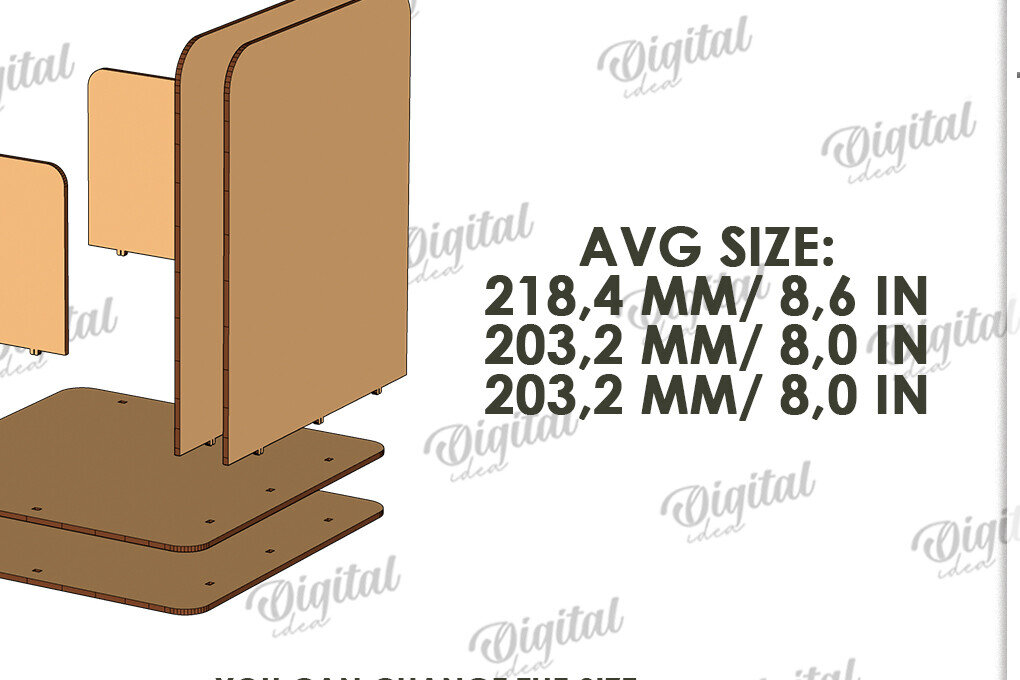 Intra απο ξύλο plywood 3mm-4mm πάχος 3D Βιβλιοστάτες κοπής με λέιζερ Δίασταση 30x20 cm INTRAFABR-121600528 - Image 3